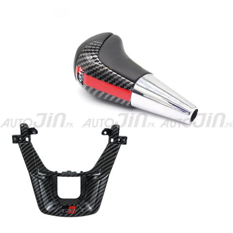 Toyota Hilux Revo/Fortuner GR Carbon Fiber Gear Shift Knob & Steering Wheel Trim Pack of 2