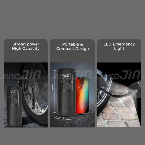 Sogo 5,000mAh Electric Smart Digital Display Tire Inflator & Power Bank With Led Light LP2-P