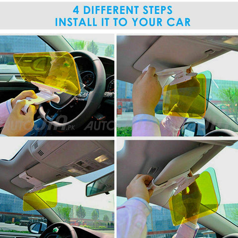 2 in 1 Car Anti-Glare Mirror Sun Visor Mirror Day and Night