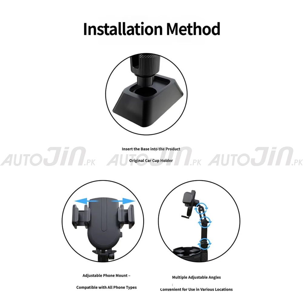 Universal 2 in 1 Car Cup Holder & Stand Mobile Holder