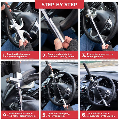 Universal Anti-Theft Car Steering Wheel Lock - X1