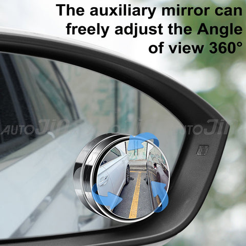 Pair Blind Spot Mirrors Suction Cup Car Convex 360-Degree Rotation