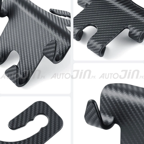 Car Backseat Carbon Hook Hanging Storage with Mobile Holder Backseat Phone Headrest