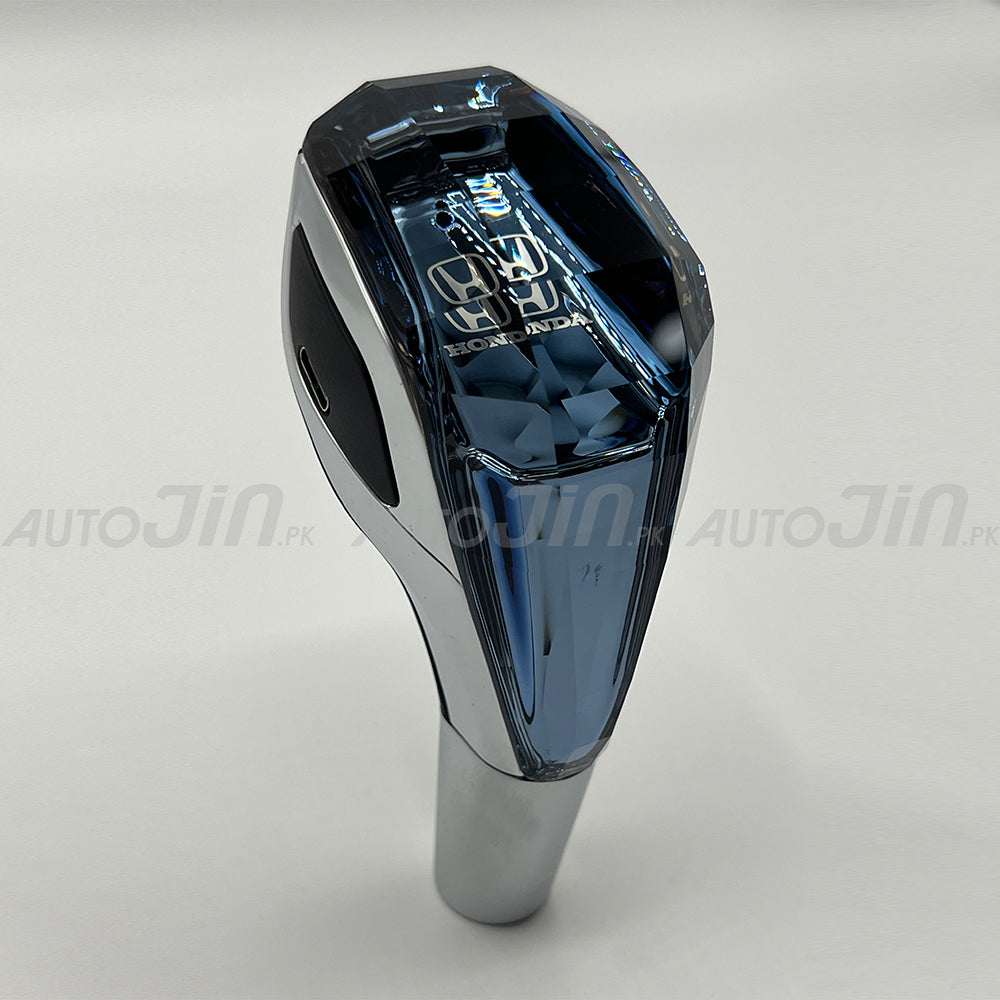 Crystal Car Gear Shift Knob With LED - Honda Logo - RGB Led Touch Lighting Transparent Gear Knob