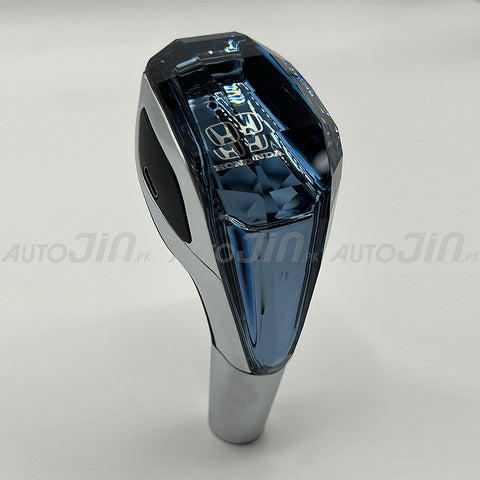 Crystal Car Gear Shift Knob With LED - Honda Logo - RGB Led Touch Lighting Transparent Gear Knob