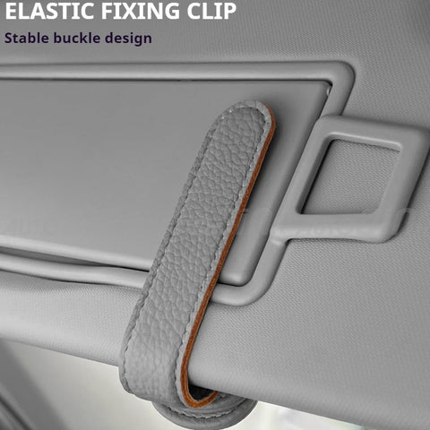 Magnetic Car Sunglasses Holder Clip for Sun Visor – PU Leather Glasses Holder