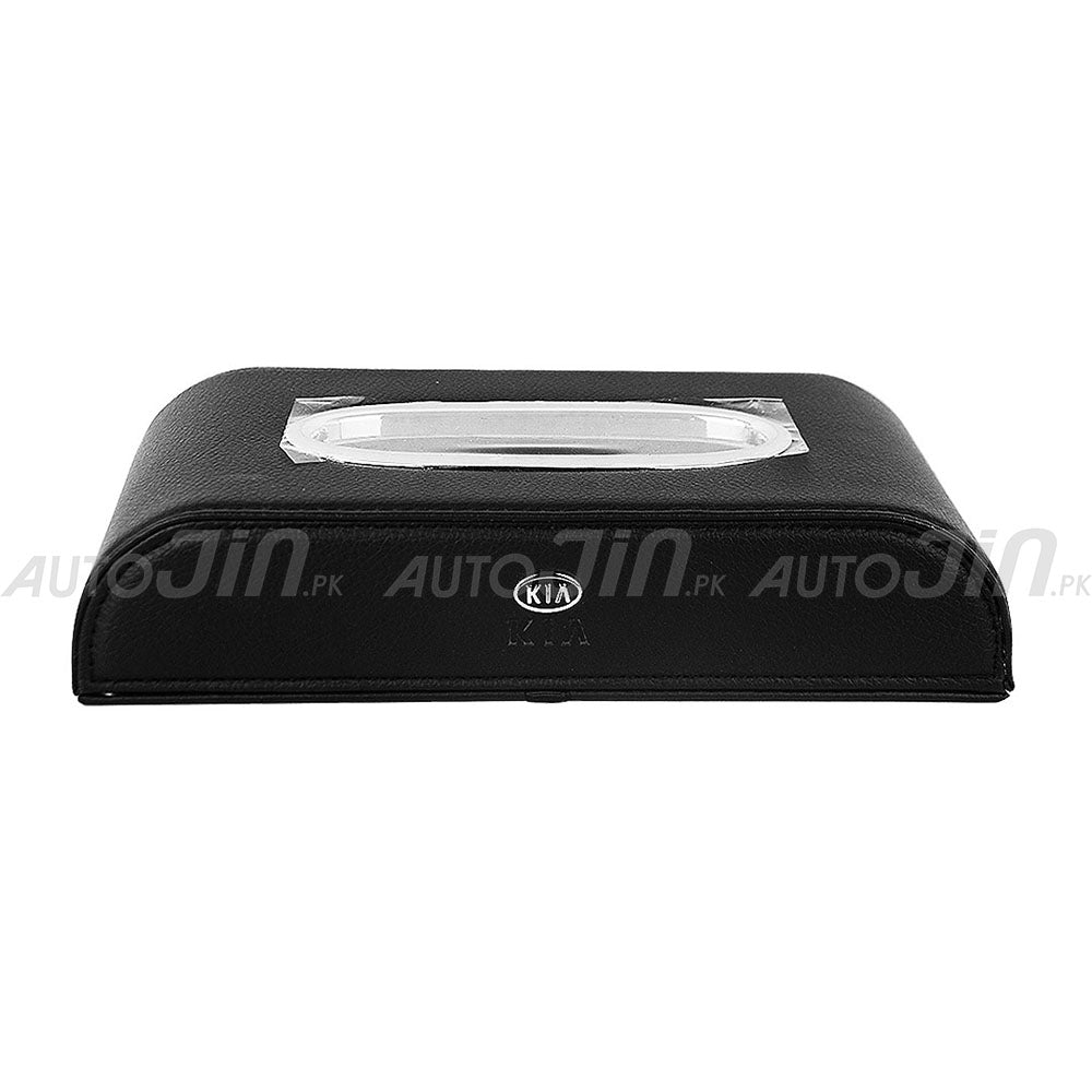 High Quality Tissue Box for Car - KIA Logo - PU Leather - Black