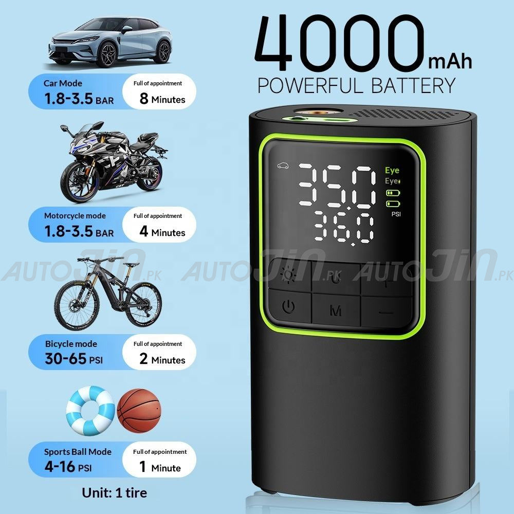 SOGO Wireless Rechargeable Digital Tire Inflator With 4000mAh & Led Light S-444