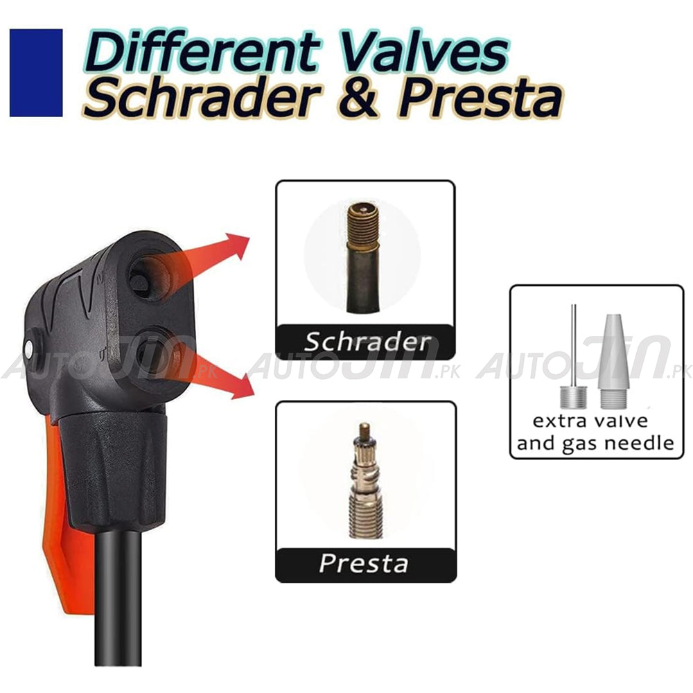 Double Cylinder Effort Saving Foot Air Pump For Bike, Car, Bicycle, Floor Pump
