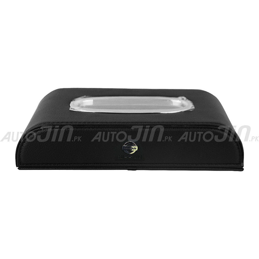 High Quality Tissue Box for Car - Nissan Logo - PU Leather - Black