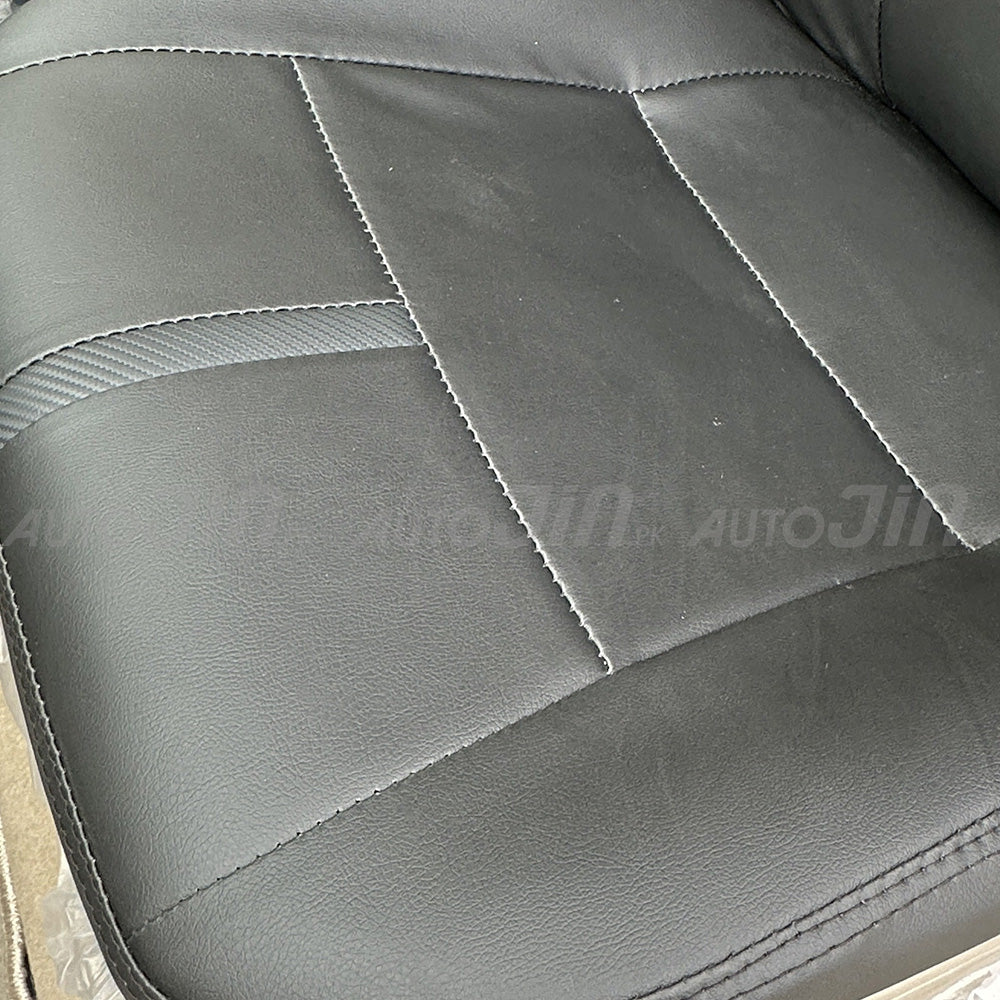 Toyota Yaris 2020-2026 Black with Carbon Strap Leather Seat Cover