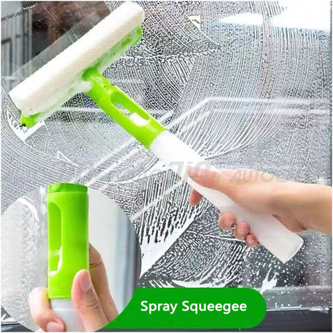 Multifunctional Double Sided Water Spray Glass Cleaning Wiper with Microfiber Cloth Multi