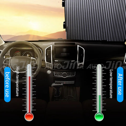 Car Retractable Windshield Sun Shade Car Sun Visor Protector Auto Sunshade