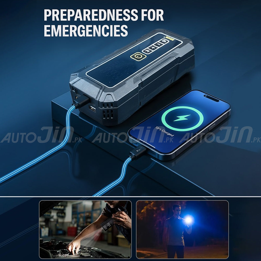 SOGO Wireless Rechargeable Digital Tire Inflator With 4000mAh & Led Light S-444