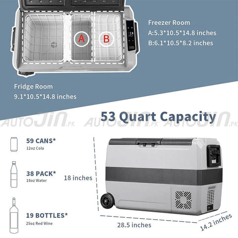 Alpicool T50 50L Car Refrigerator AC 12V DC 24V