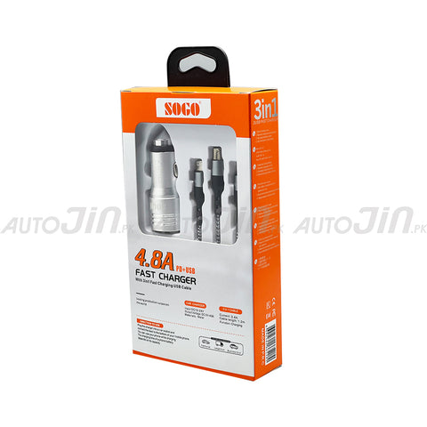 Sogo Fast Car Charger 3 in 1