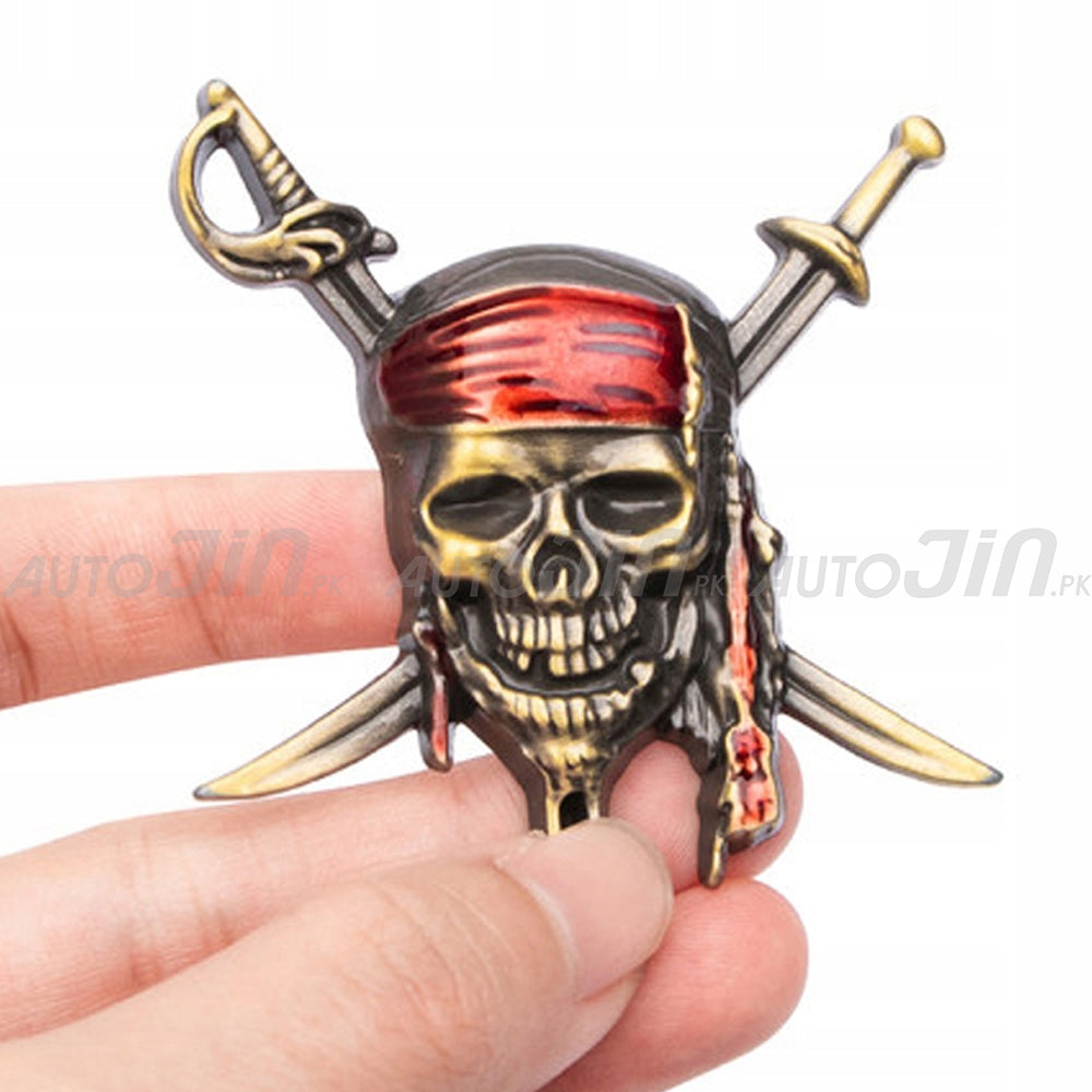 3D Pirate Skull Metal Emblem Exterior Accessories Car & Motorcycle