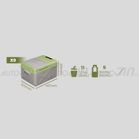 Alpicool X9 9.8L Portable Car Fridge AC 12V DC 24V