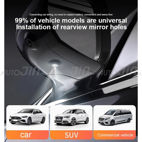 Universal Car Rearview Mirror Side LED Angel Wing Light Dynamic Projection Lamp