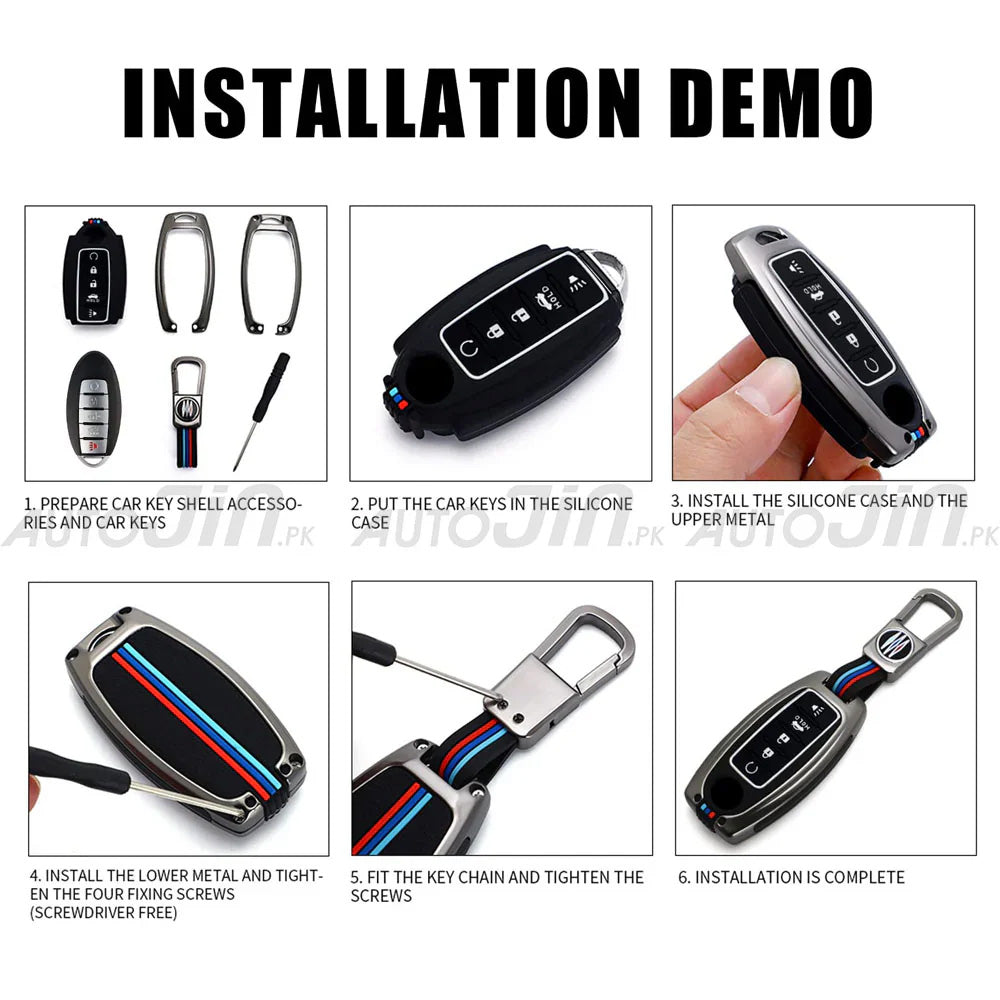 Honda City 2009-2020 Key Cover With Metal Shell 2 Button