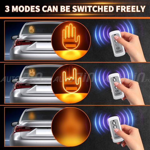 Finger Gesture Light with Remote Finger Light LED Car Back Window Sign