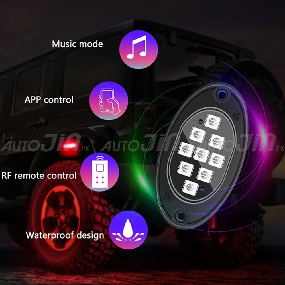 Colorful RGB 12V LED Car Underglow Light Kit Chassis Ambient Lamp With App