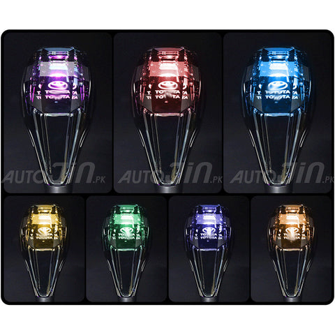 Crystal Car Gear Shift Knob With LED - Hyundai Logo - RGB Led Touch Lighting Transparent Gear Knob