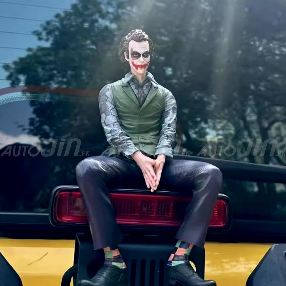 Joker Car Doll – Heath Ledger Sitting Figure for Dashboard & Rear Roof Decor