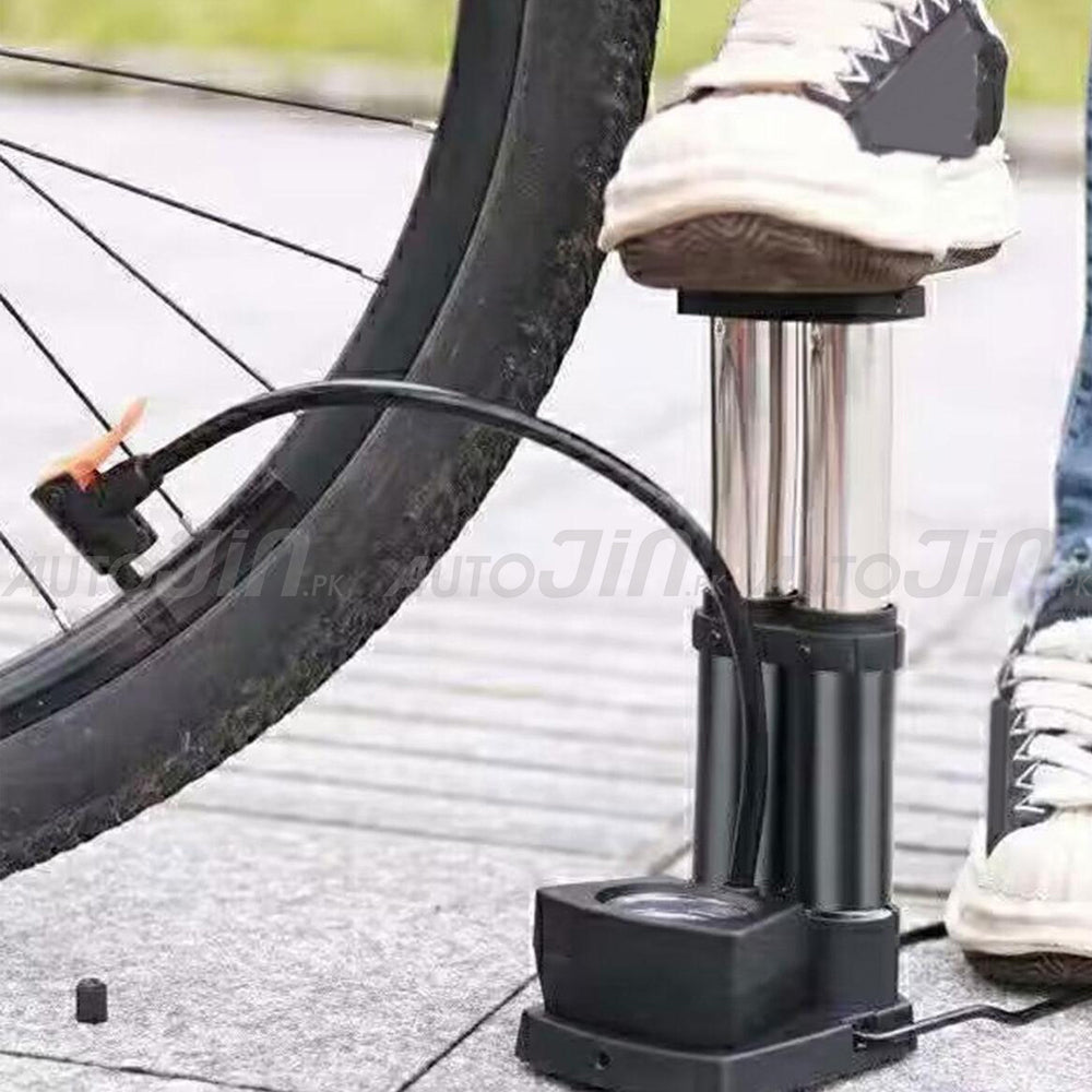 Double Cylinder Effort Saving Foot Air Pump For Bike, Car, Bicycle, Floor Pump