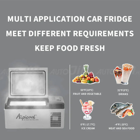 Alpicool 15L Car Refrigerator AC 12V DC 24V