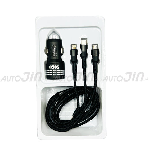 Sogo Fast Car Charger 3 in 1