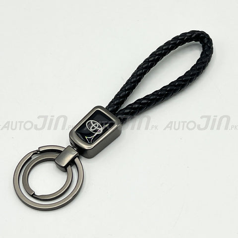 Rope Leather Keychain Metal