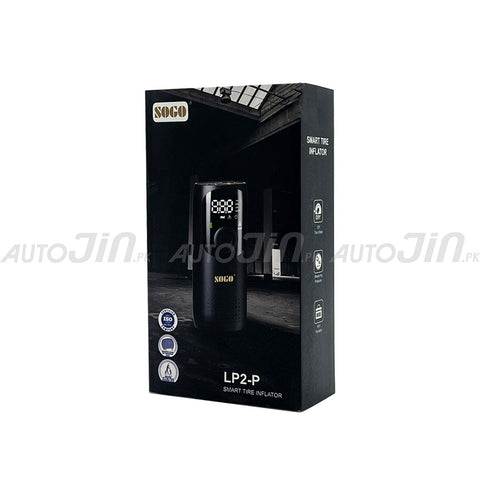 Sogo 5,000mAh Electric Smart Digital Display Tire Inflator & Power Bank With Led Light LP2-P