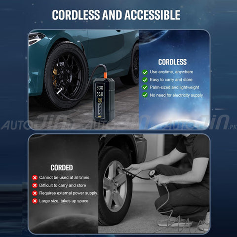 Sogo 4,500mAh Electric Smart Digital Display Tire Inflator & Power Bank With Led Light LP7-PRO