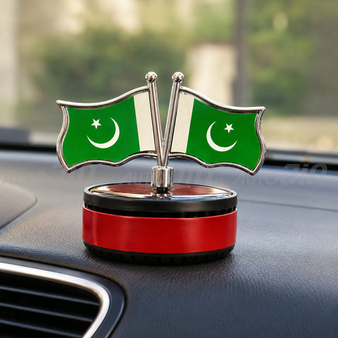 Universal Car Solar Pakistan Flag Rotating Perfume