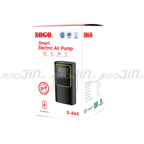SOGO Wireless rechargeable Digital Display Tire Inflator & Power Bank 4000mAh With Led Light S-444