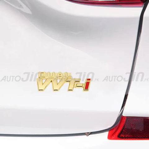 3D Dual VVT-I Metal Car Sticker Emblem Exterior