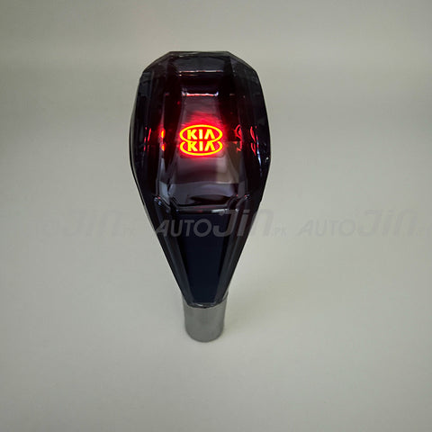 Crystal Car Gear Shift Knob With LED - Kia Logo -RGB Led Touch Lighting Transparent Gear Knob