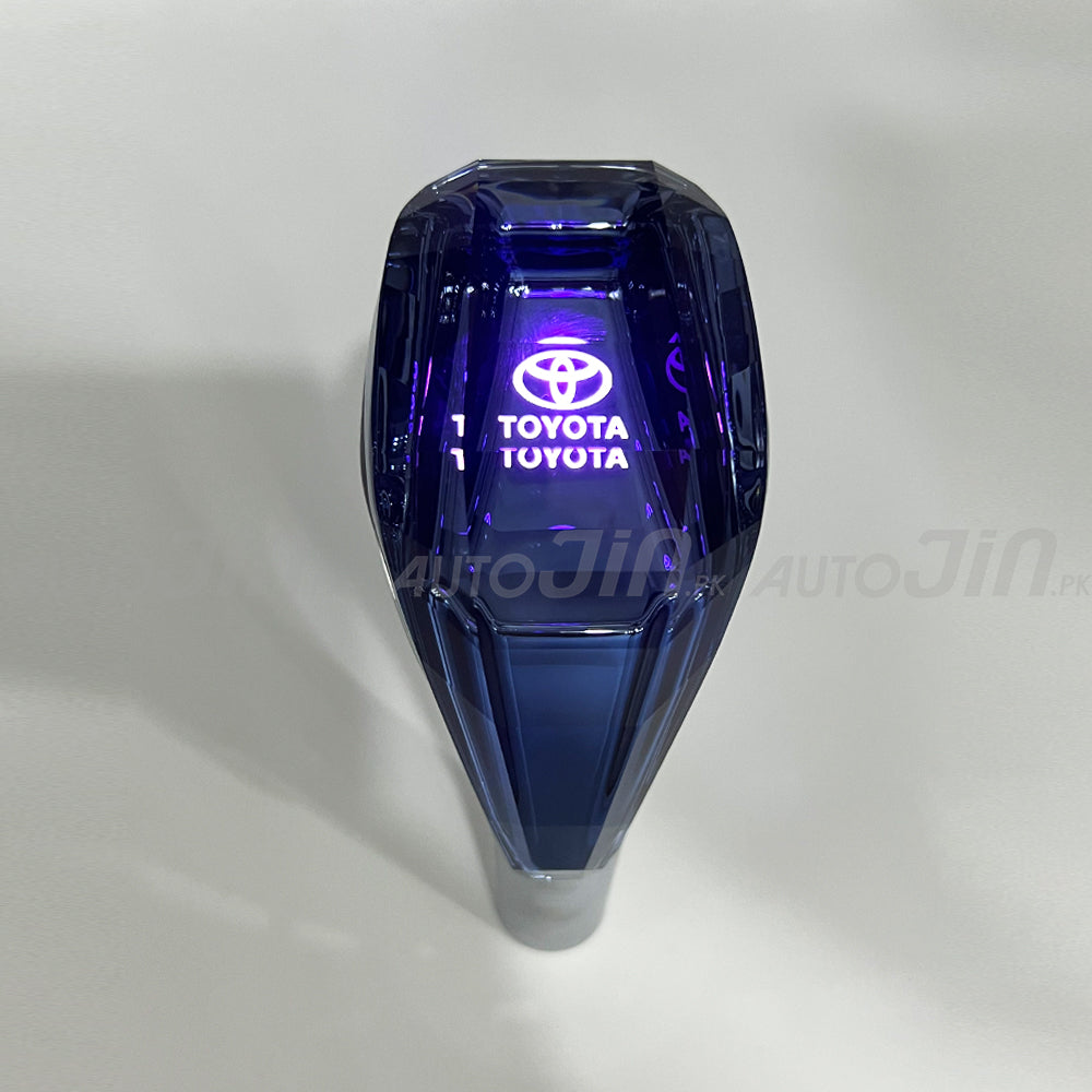 Crystal Car Gear Shift Knob With LED - Toyota Logo - RGB Led Touch Lighting Transparent Gear Knob