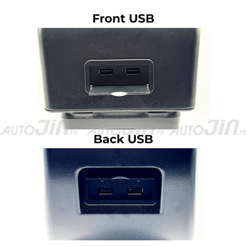 Sogo Toyota Vitz 2007-2020 Leather Armrest Console With Usb 4 Ports
