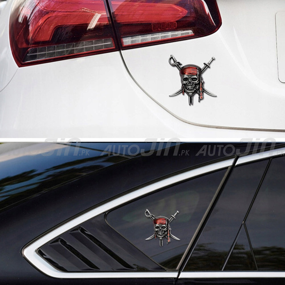 3D Pirate Skull Metal Emblem Exterior Accessories Car & Motorcycle