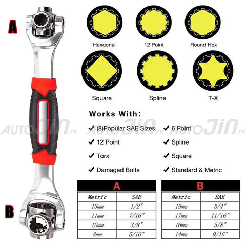 48-in-1 Universal Socket Wrench with 360° Rotating Head for Home and Car Repair