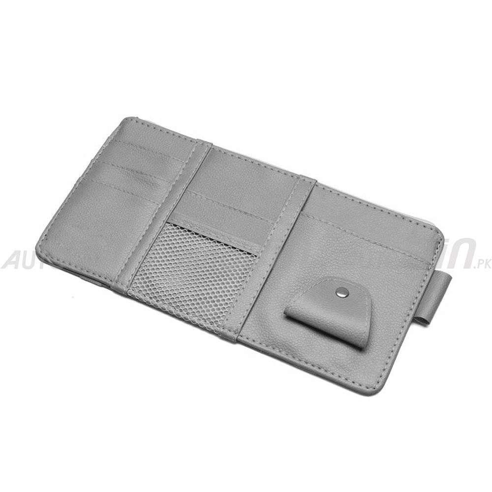 Universal Car Sun Visor Organizer PU Leather Multi-Pocket