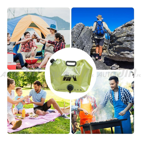 8L Portable Folding Water Storage Bag with Handle for Picnic,Travel, Outdoor Camping