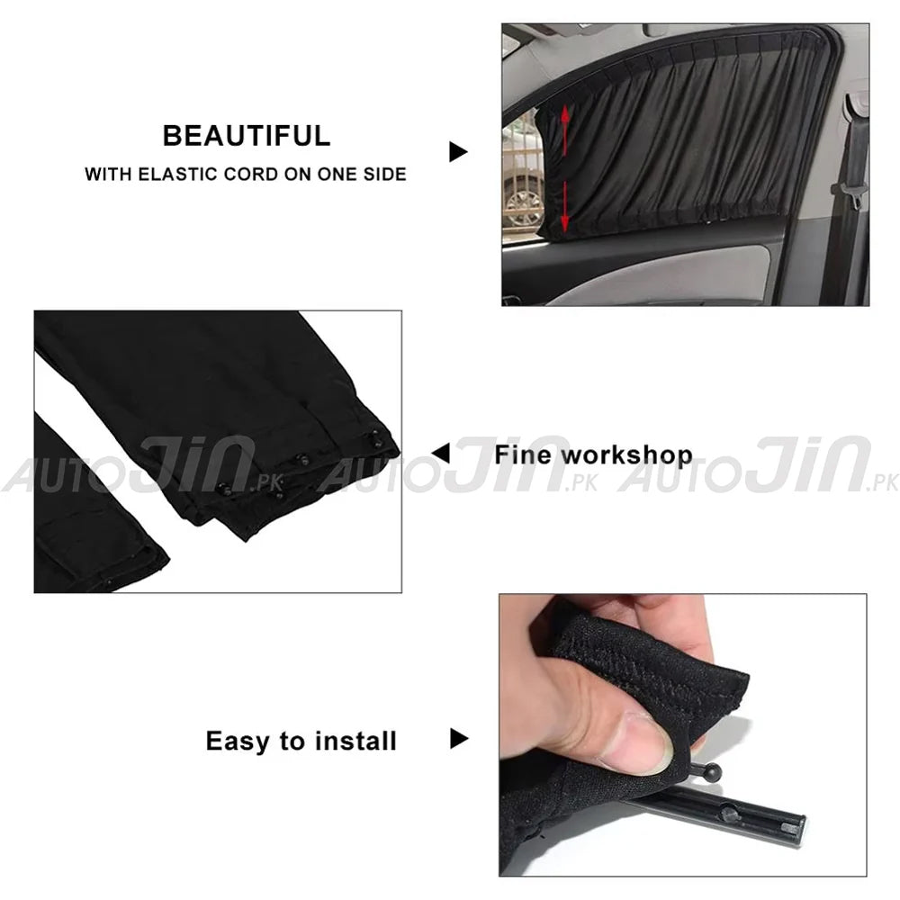 Sogo Hyundai Sonata 2021-2024 Custom Fit Retractable Curtains Sliders Railing