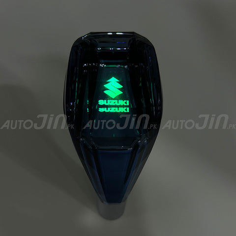Crystal Car Gear Shift Knob With LED - Suzuki Logo - RGB Led Touch Lighting Transparent Gear Knob