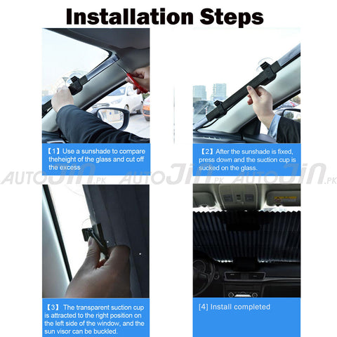 Car Retractable Windshield Sun Shade Car Sun Visor Protector Auto Sunshade