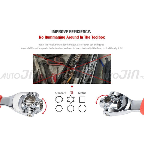 48-in-1 Universal Socket Wrench with 360° Rotating Head for Home and Car Repair