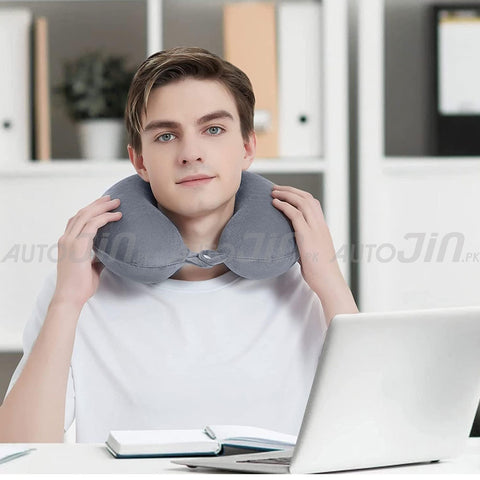 U-Shaped Velvet Neck Support Pillow for Travel, Sleeping Rest, Car, Home & Office  - Multicolour