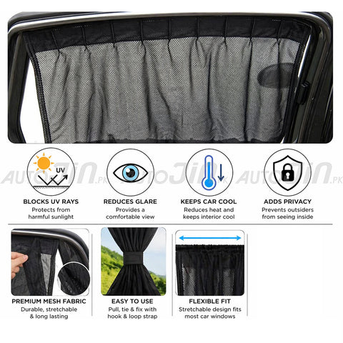 Sogo Toyota Yaris 2020-2025 Custom Fit Retractable Curtains Sliders Railing